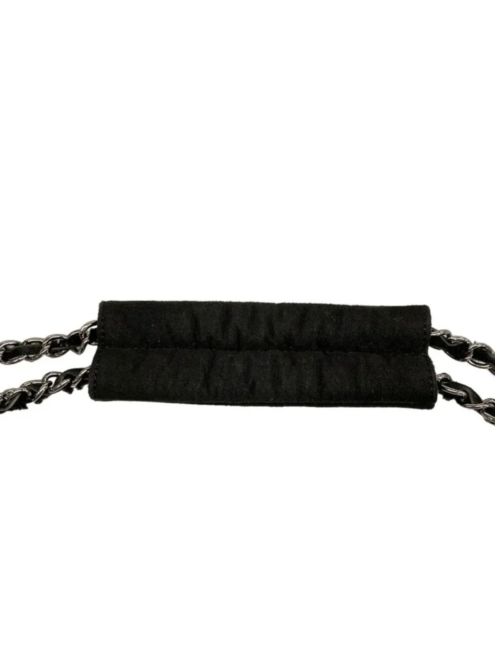 Chanel Shoulder Bag 2.55 Quilted Black Chain Silver Shearling